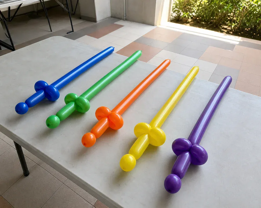 Swords balloon design in a Singapore event setting